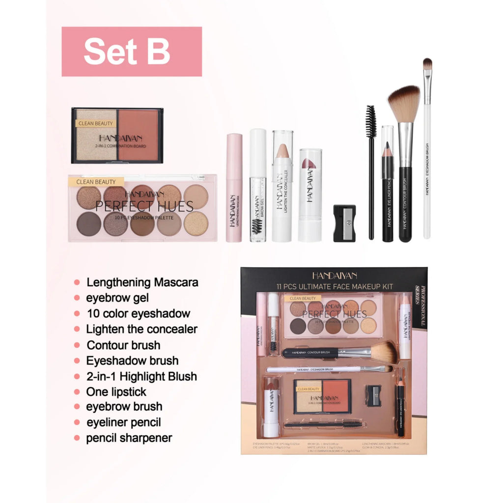 Glaze & Gloss Professional 11-Piece Full Makeup Kit