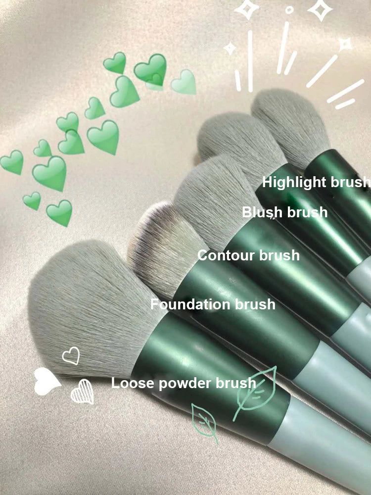 Luxury 13-Piece Face & Eye Makeup Brush Set