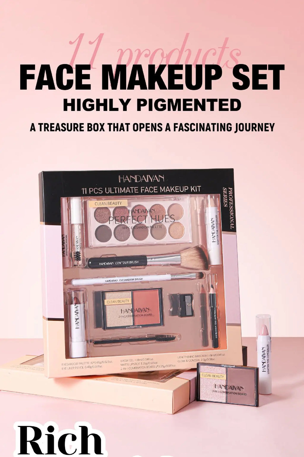 Glaze & Gloss Professional 11-Piece Full Makeup Kit