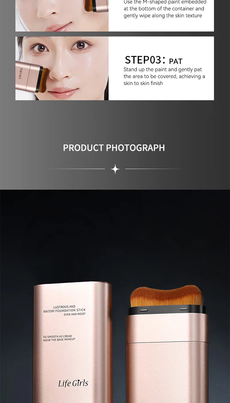 Glaze & Gloss 2-in-1 Rotating Foundation Stick & Brush
