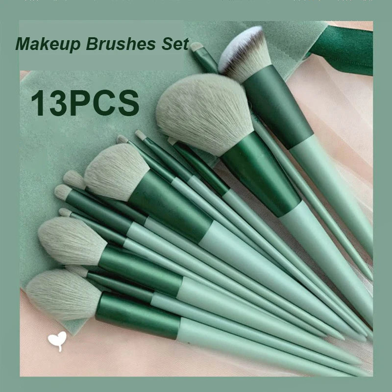 Luxury 13-Piece Face & Eye Makeup Brush Set