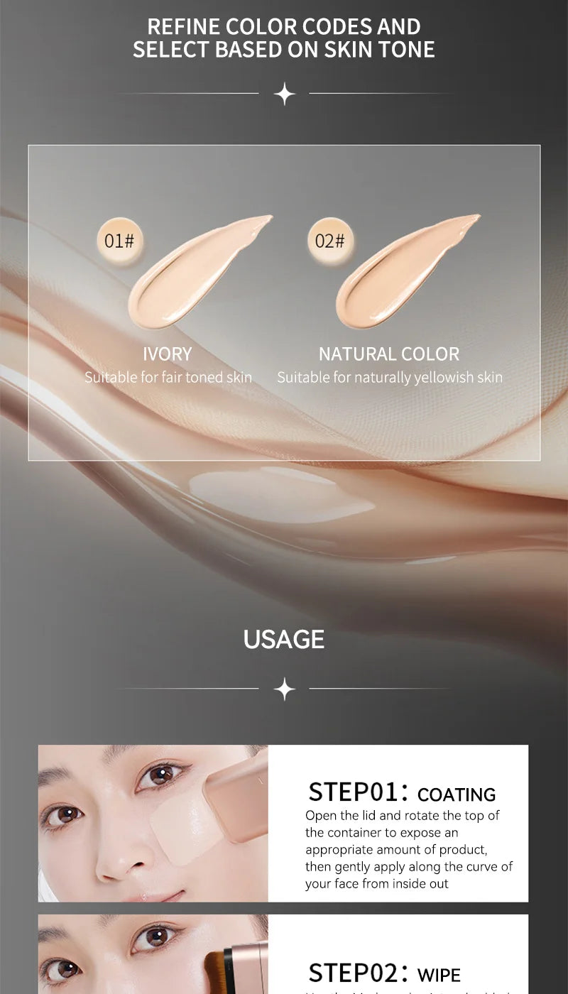 Glaze & Gloss 2-in-1 Rotating Foundation Stick & Brush