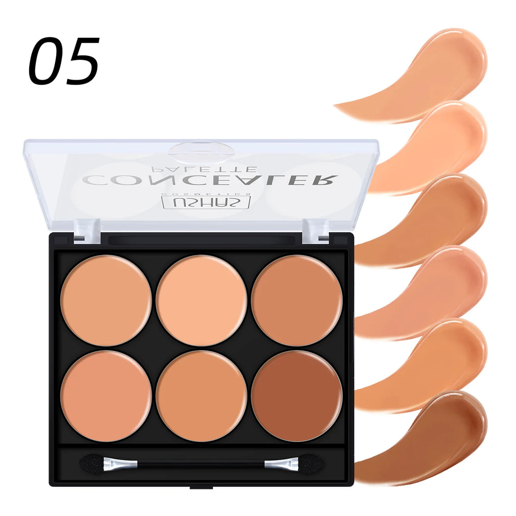 Glaze & Gloss USHAS 6-Color Flawless Concealer & Contour Palette