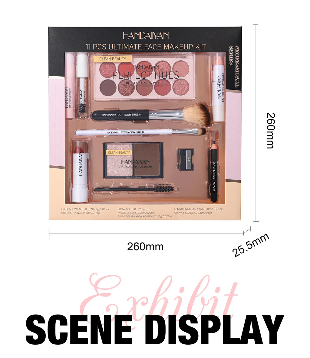 Glaze & Gloss Professional 11-Piece Full Makeup Kit