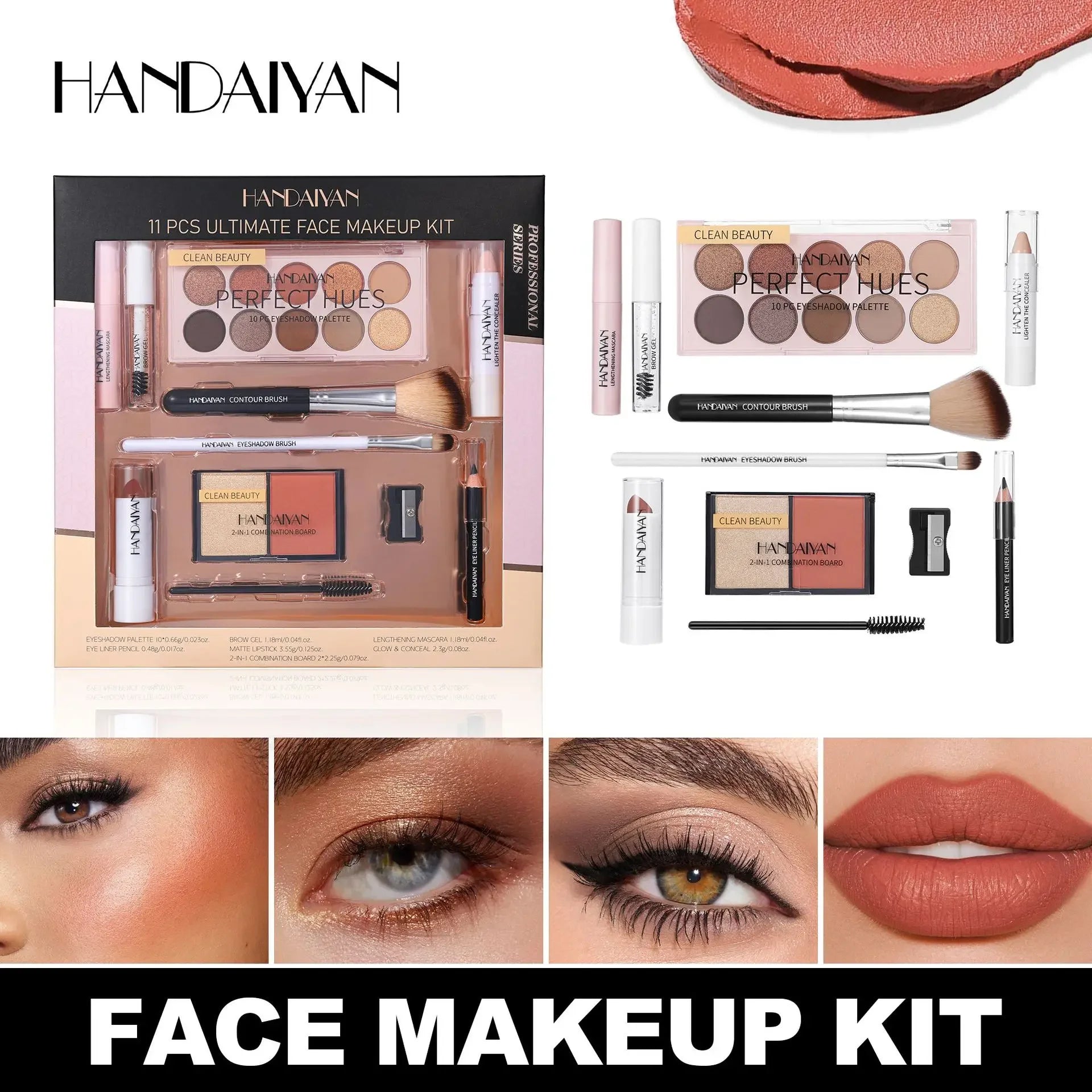Glaze & Gloss Professional 11-Piece Full Makeup Kit