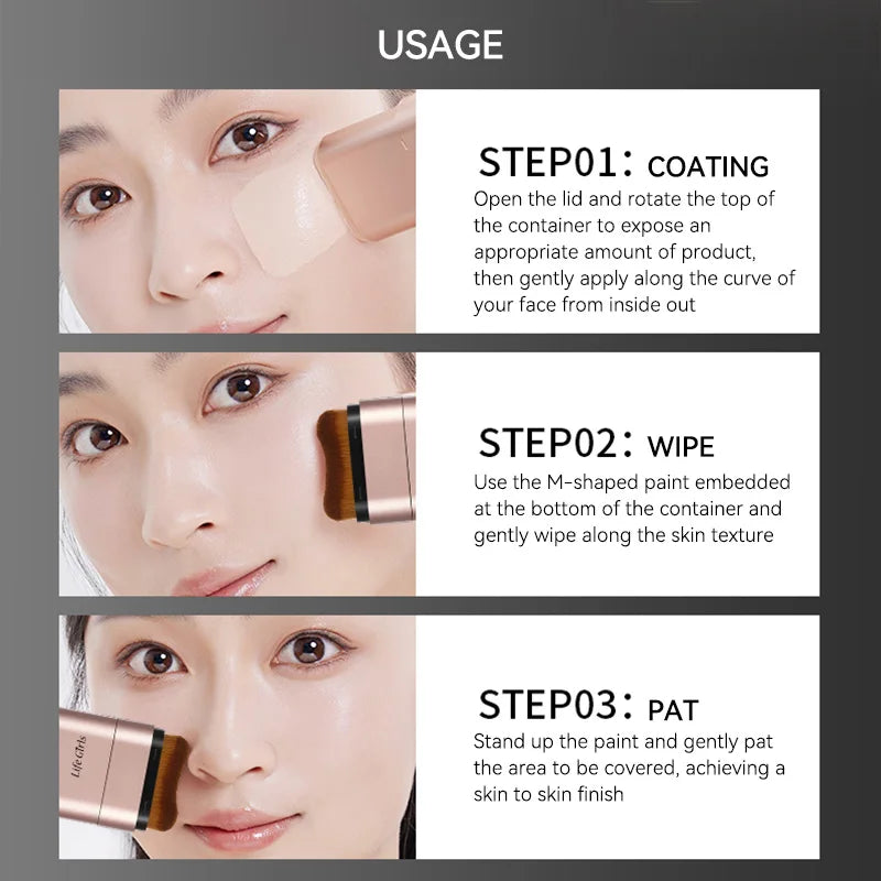 Glaze & Gloss 2-in-1 Rotating Foundation Stick & Brush