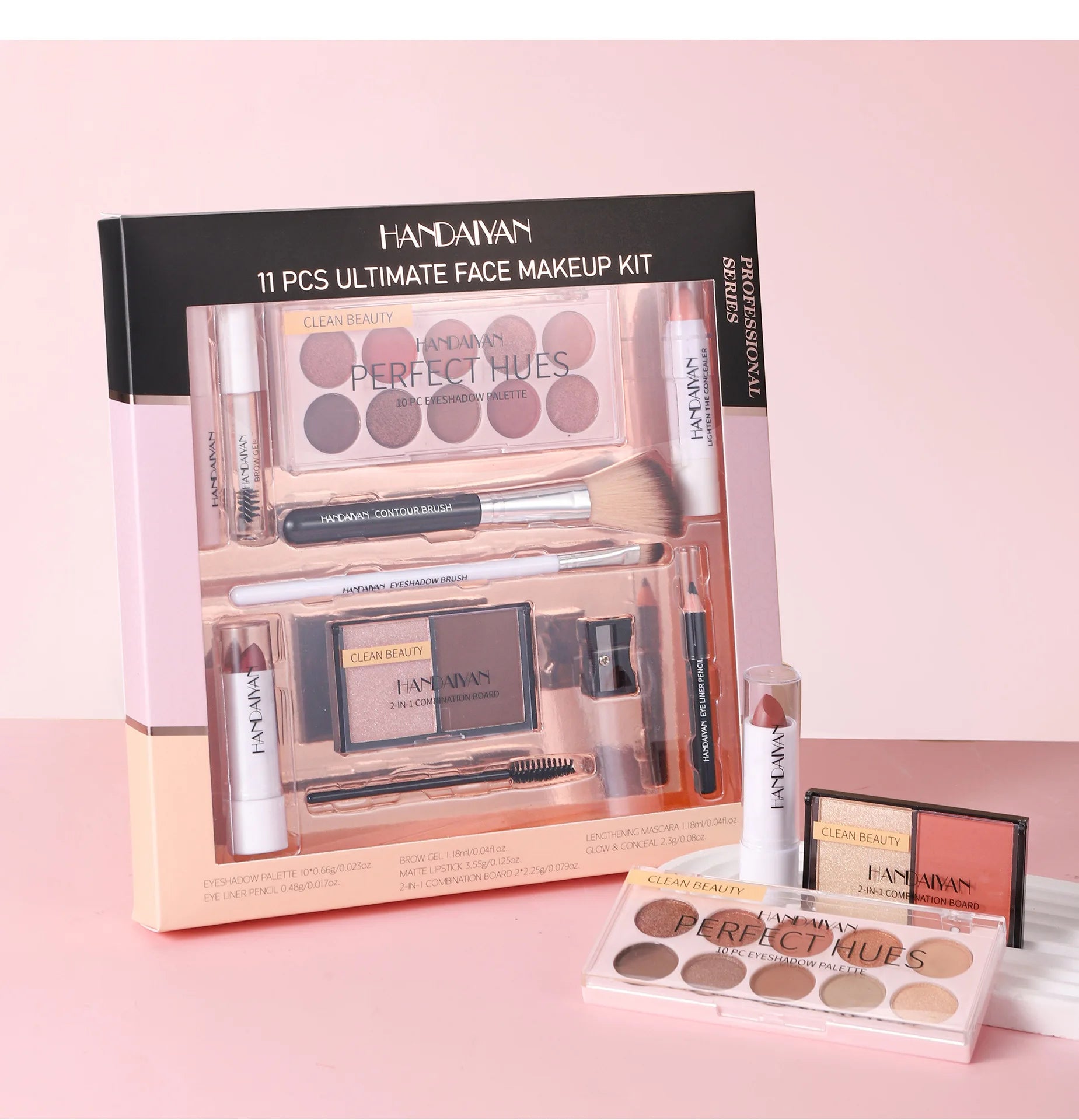 Glaze & Gloss Professional 11-Piece Full Makeup Kit