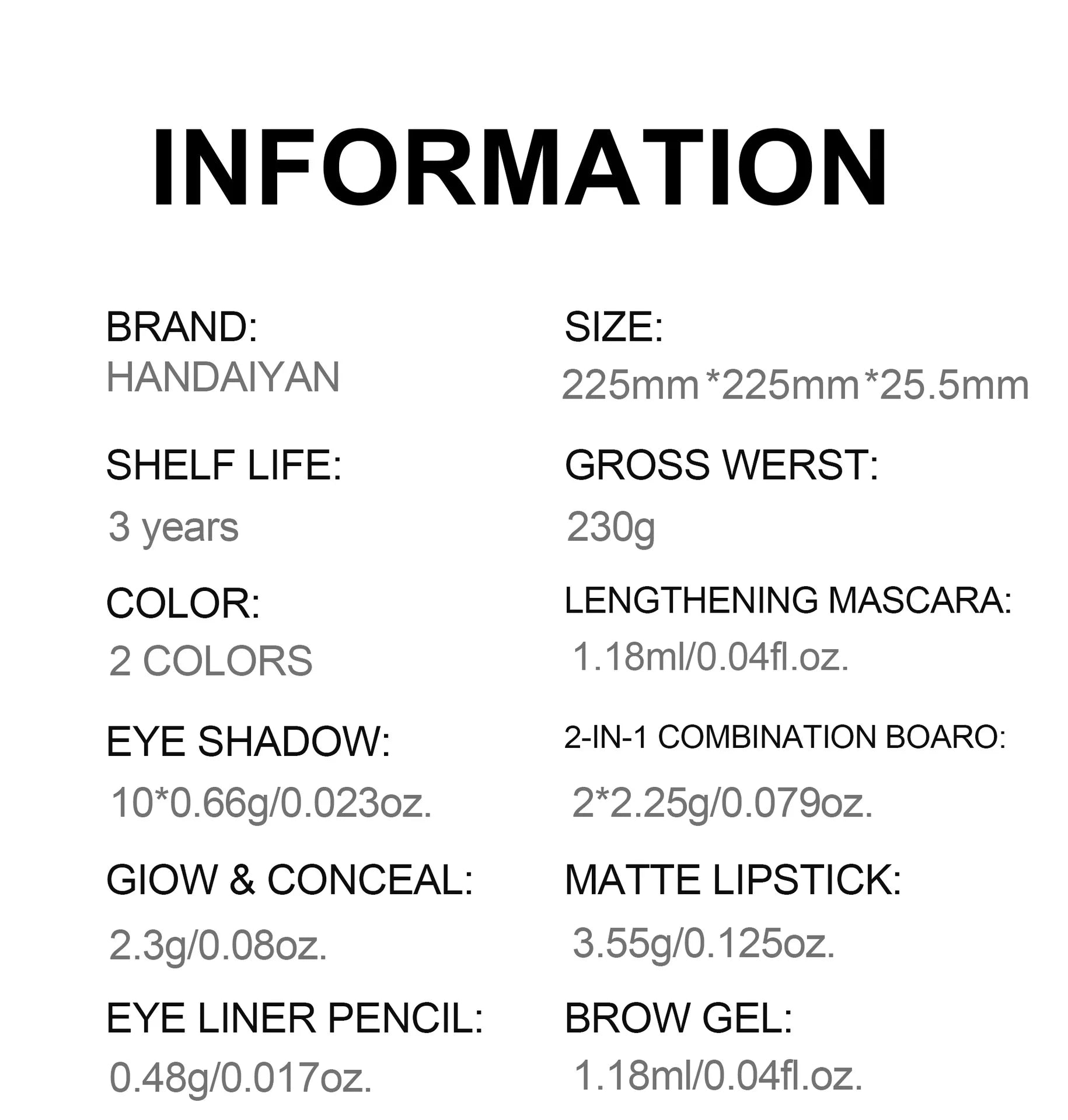 Glaze & Gloss Professional 11-Piece Full Makeup Kit