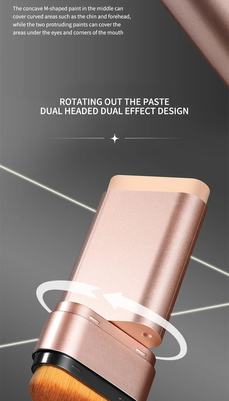 Glaze & Gloss 2-in-1 Rotating Foundation Stick & Brush