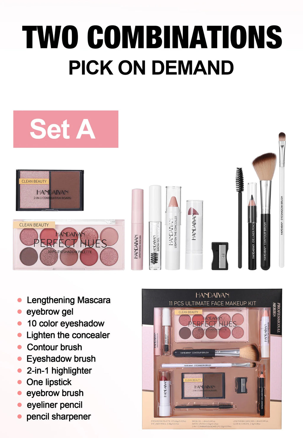 Glaze & Gloss Professional 11-Piece Full Makeup Kit