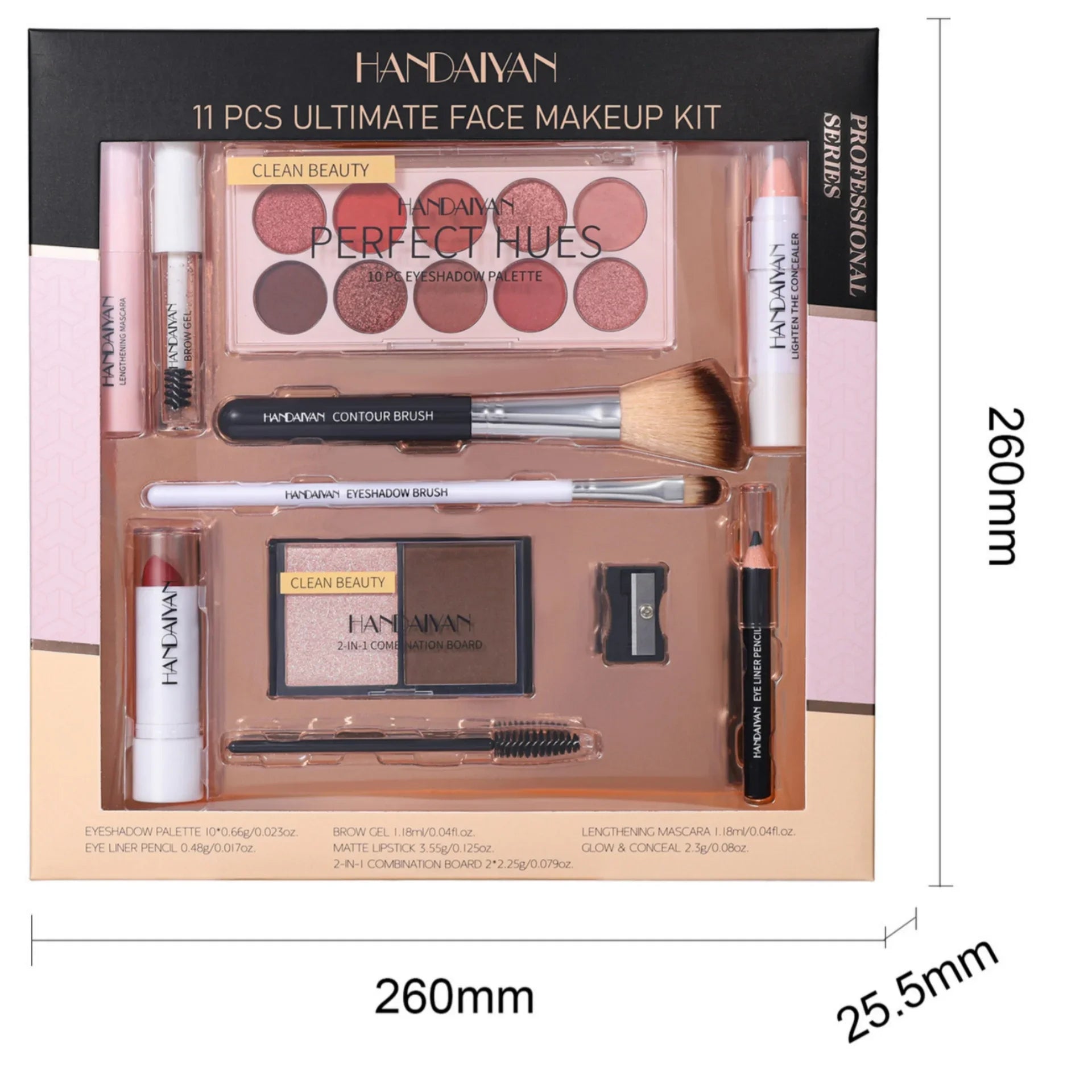 Glaze & Gloss Professional 11-Piece Full Makeup Kit